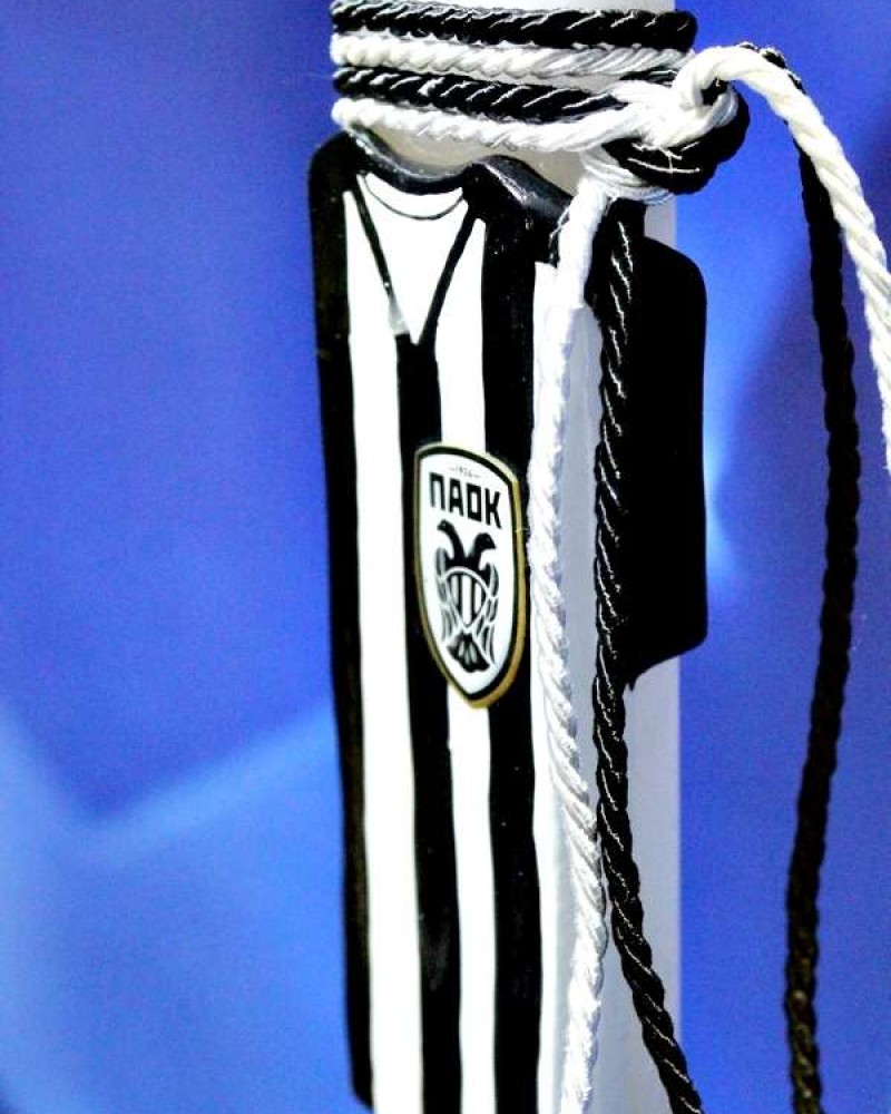Πασχαλινή Λαμπάδα Ασπρόμαυρη Φανέλα ΠΑΟΚ Πλακέ- 003166λ