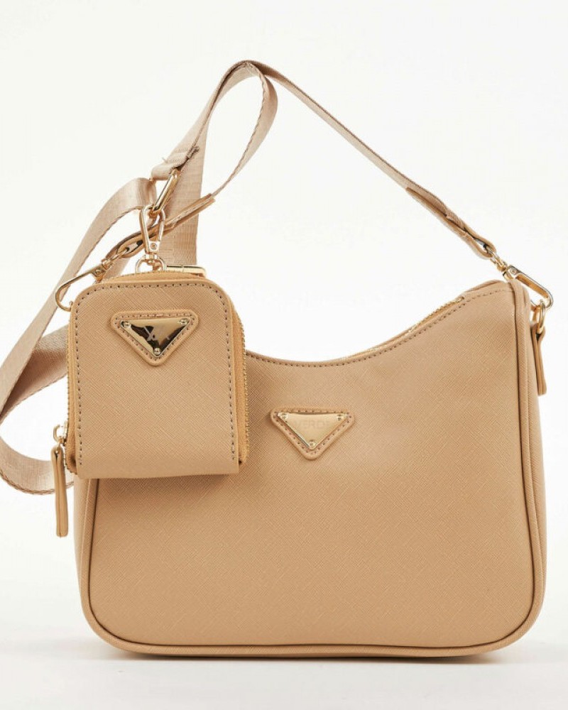 Γυναικείο Τσαντάκι Ώμου ή Χιαστί All Day Verde -Μπέζ- 01-1555