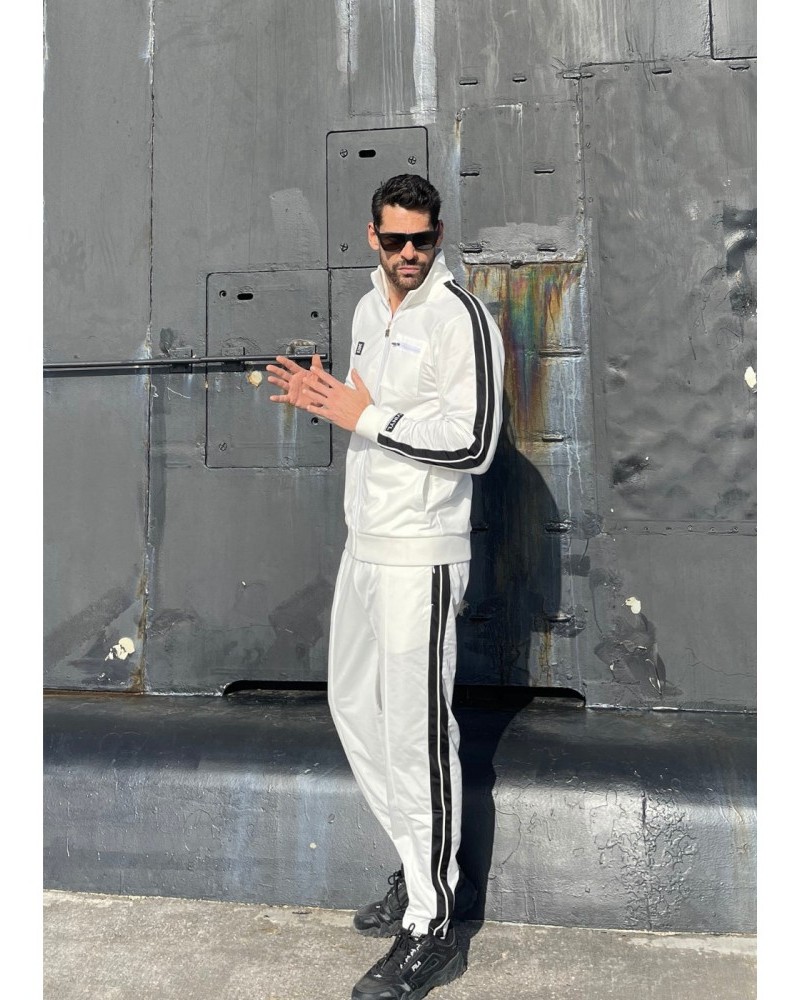 Παντελόνι Φόρμας Striped Track Pants Vinyl -Λευκό- 01039-02
