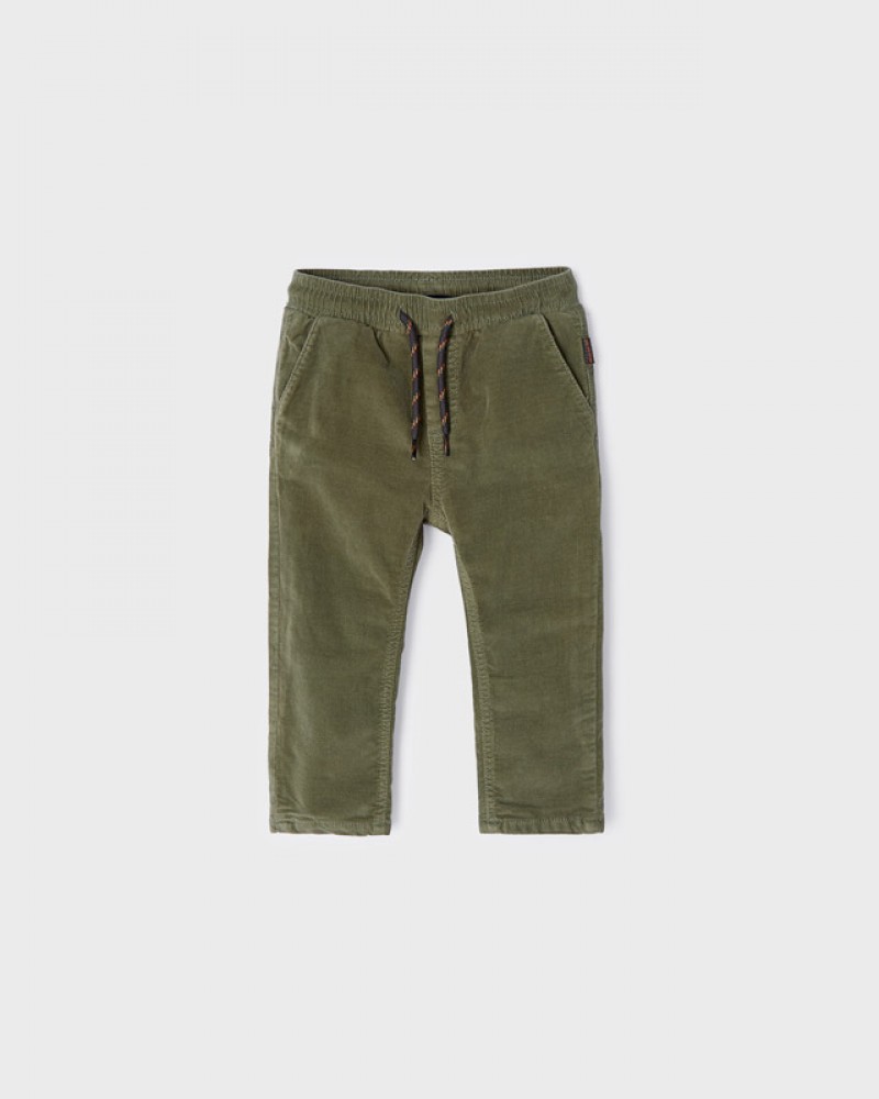 Βρεφικό Παντελόνι Λεπτό Κοτλέ Jogger Fit, Απαλό με Φόδρα Ecofriends Αγόρι –Πράσινο– 12-02532-011
