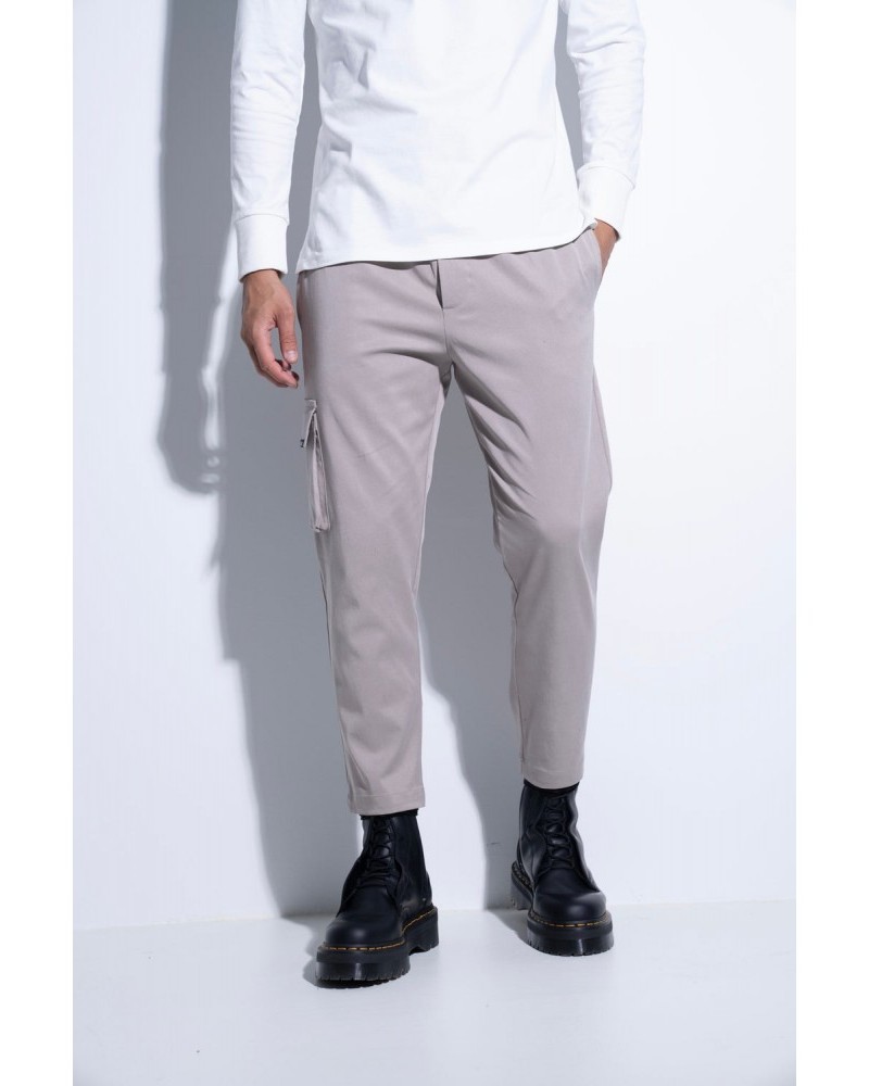 Παντελόνι Υφασμάτινο Cargo Cinched Waist Cargo Pants Vinyl -Γκρι- 02712-09