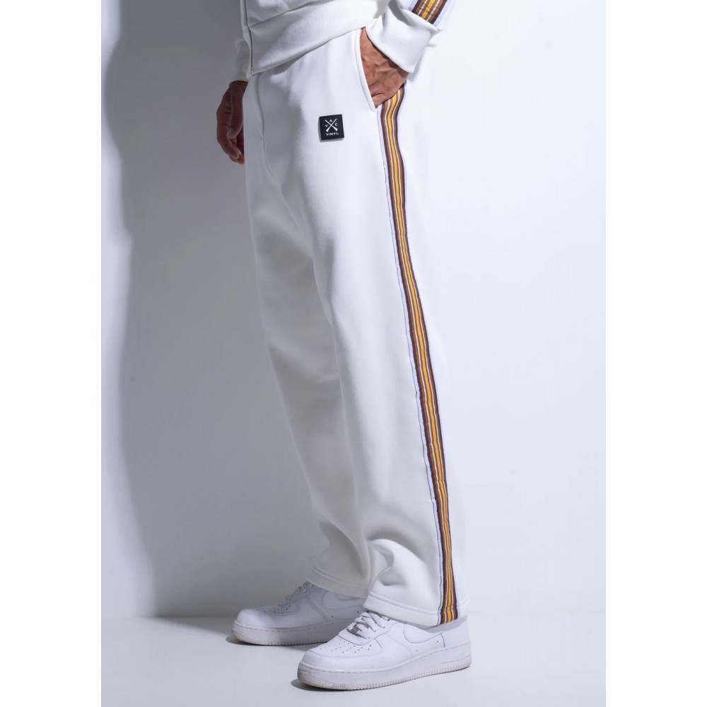 Παντελόνι Φούτερ Φόρμας με Τρέσα Striped Tape Pants Vinyl –Λευκό- 0327002