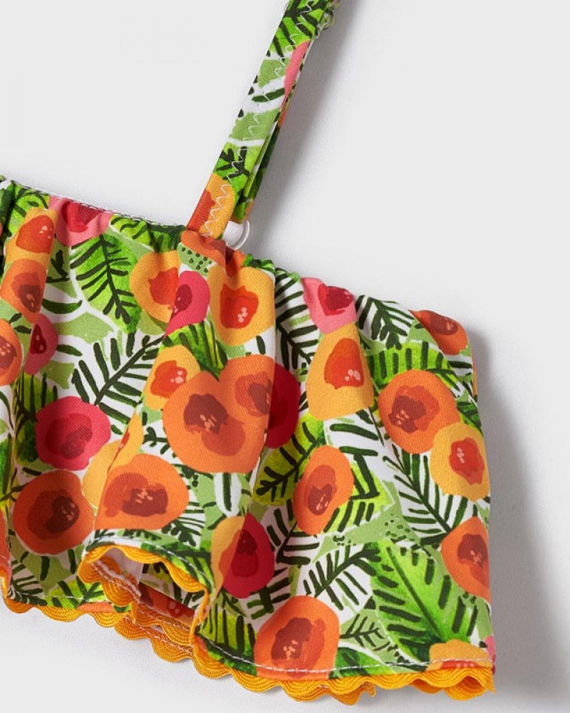 Παιδικό Σετ Μπικίνι Μαγιό με Βολάν Floral –Κολοκύθα– 22-03768-039