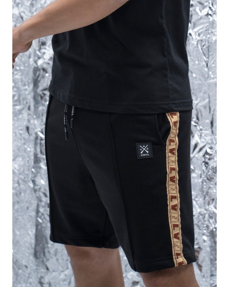 Βερμούδα Shorts Με Τρέσα With Logo Tape Vinyl -Μαύρο- 05434-01