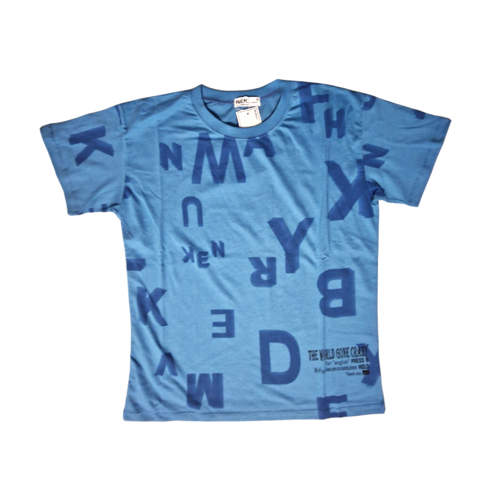 Σετ T-Shirt Μπλούζα Κοντομάνικη Μακό Και Βερμούδα -Μπλε- 061524