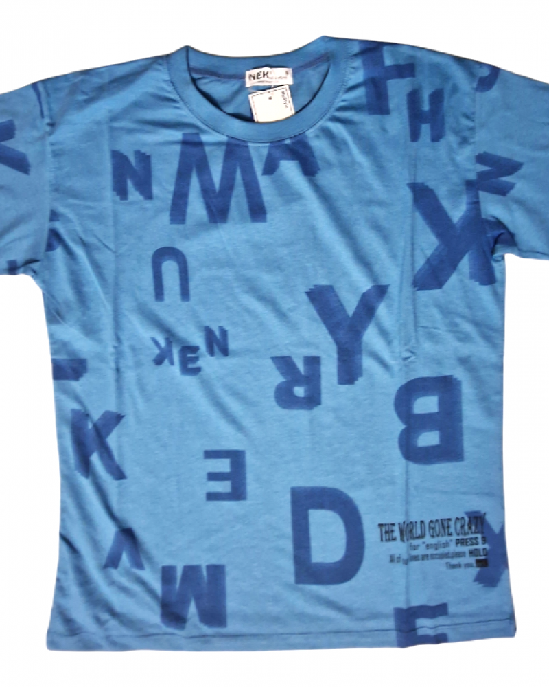 Σετ T-Shirt Μπλούζα Κοντομάνικη Μακό Και Βερμούδα -Μπλε- 061524