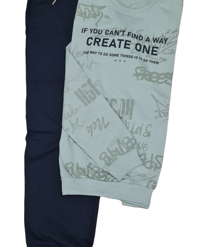 Σετ Φόρμα Φούτερ Εποχής Create One -Χακί- 062024
