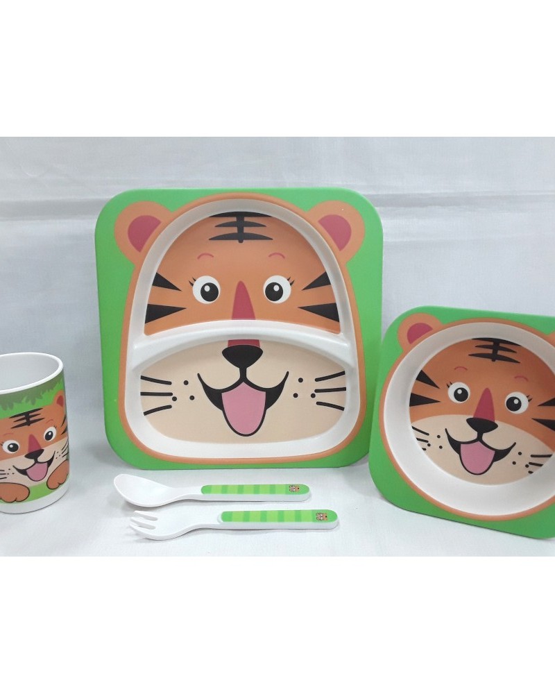 Σετ Φαγητού 5 Τμχ από Bamboo Tableware Fidre Kids Set -Tiger- 084-0236-0004