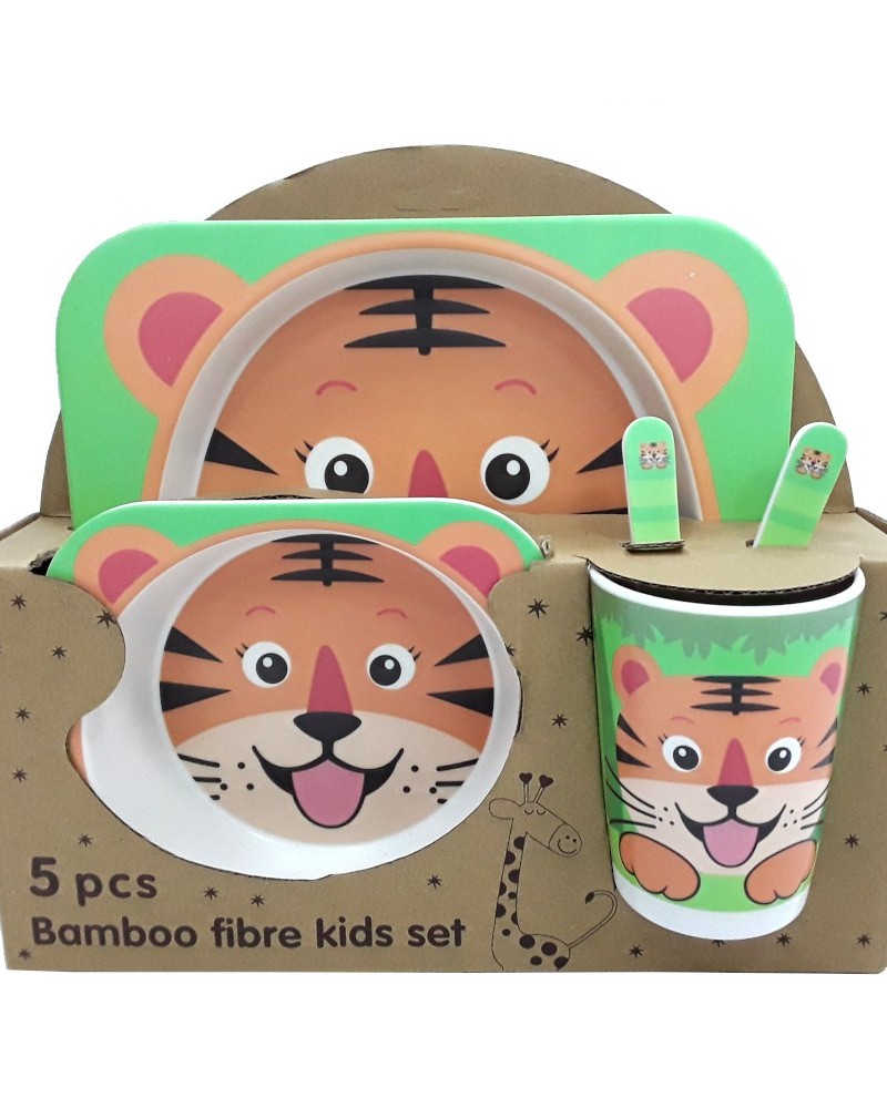 Σετ Φαγητού 5 Τμχ από Bamboo Tableware Fidre Kids Set -Tiger- 084-0236-0004