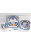 Σετ Φαγητού 5 Τμχ από Bamboo Tableware Fidre Kids Set -Penguin- 084-0246-0001