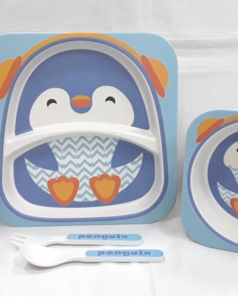 Σετ Φαγητού 5 Τμχ από Bamboo Tableware Fidre Kids Set -Penguin- 084-0246-0001