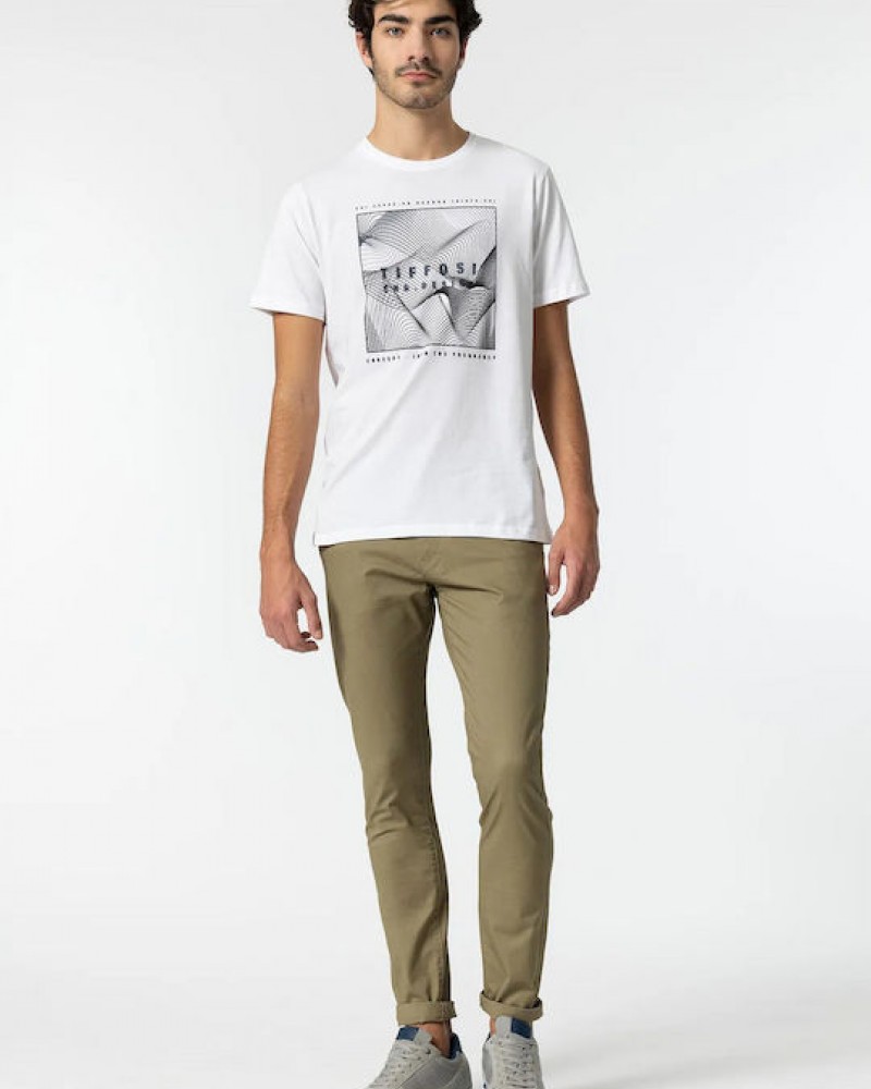 Ανδρικό Παντελόνι Chino Pants Tiffosi -Λαδί- 10036813