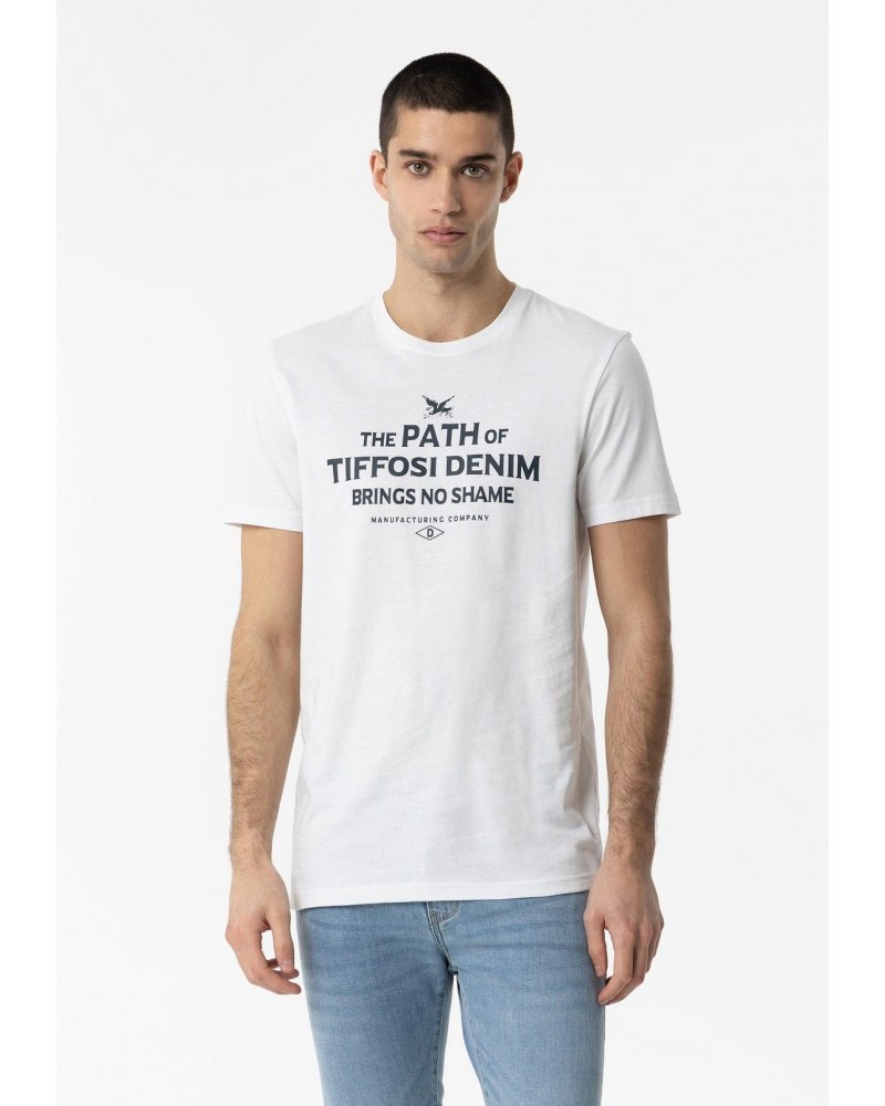 Μπλούζα T-Shirt Μακό Με Τύπωμα -Λευκό- 10054093