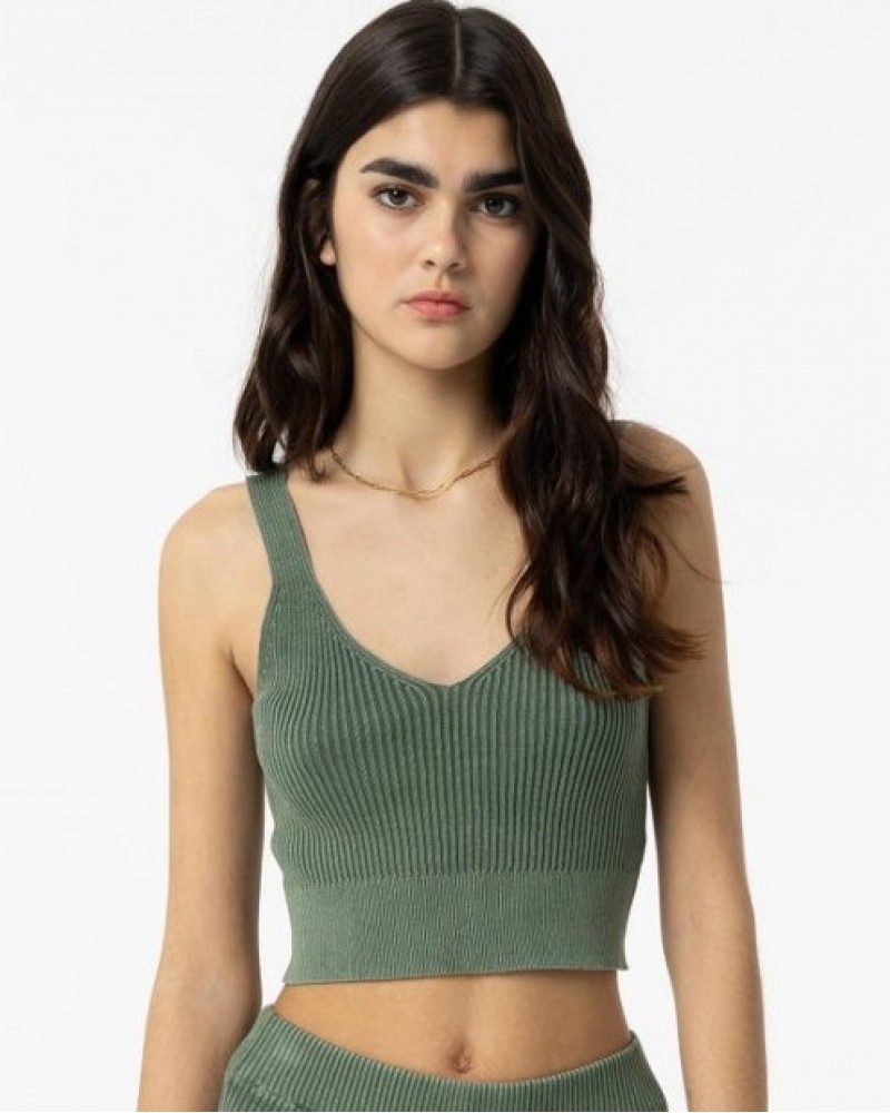 Cropped Mesh Top με Τιράντα από Λεπτή Πλέξη -Κυπαρισσί- 10054599
