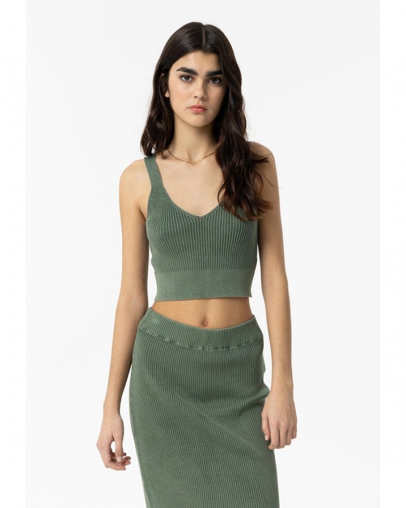 Cropped Mesh Top με Τιράντα από Λεπτή Πλέξη -Κυπαρισσί- 10054599