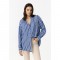  Πουκάμισο Ριγέ Μακρυμάνικο Oversize -Μπλε- 10054750754