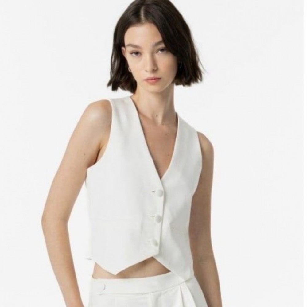 Κλασικό Γιλέκο Margot Fitted Waist Tiffosi -Λευκό- 10054774