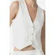 Κλασικό Γιλέκο Margot Fitted Waist Tiffosi -Λευκό- 10054774 Κλασικό Γιλέκο Margot Fitted Waist Tiffosi -Λευκό- 10054774