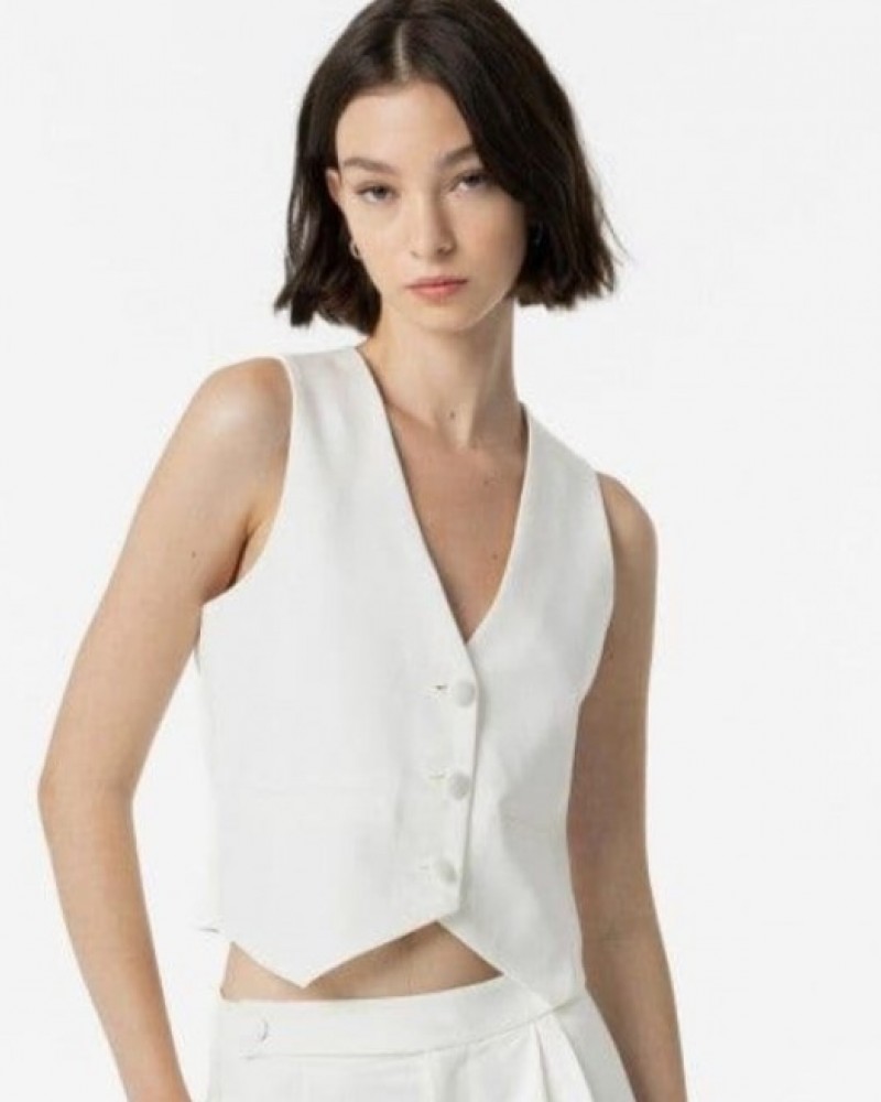 Κλασικό Γιλέκο Margot Fitted Waist Tiffosi -Λευκό- 10054774