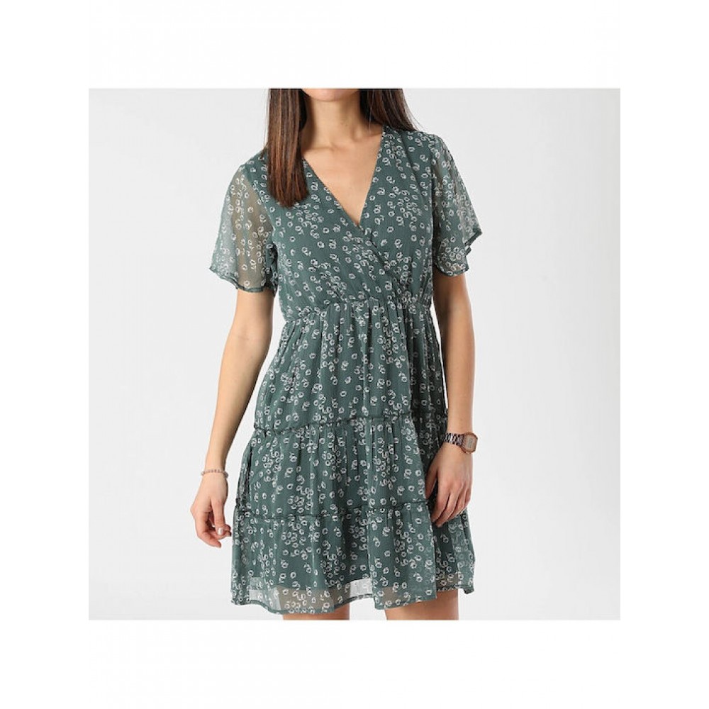 Φόρεμα Mini Κρουαζέ Woman Dress -Πράσινο- 10054794