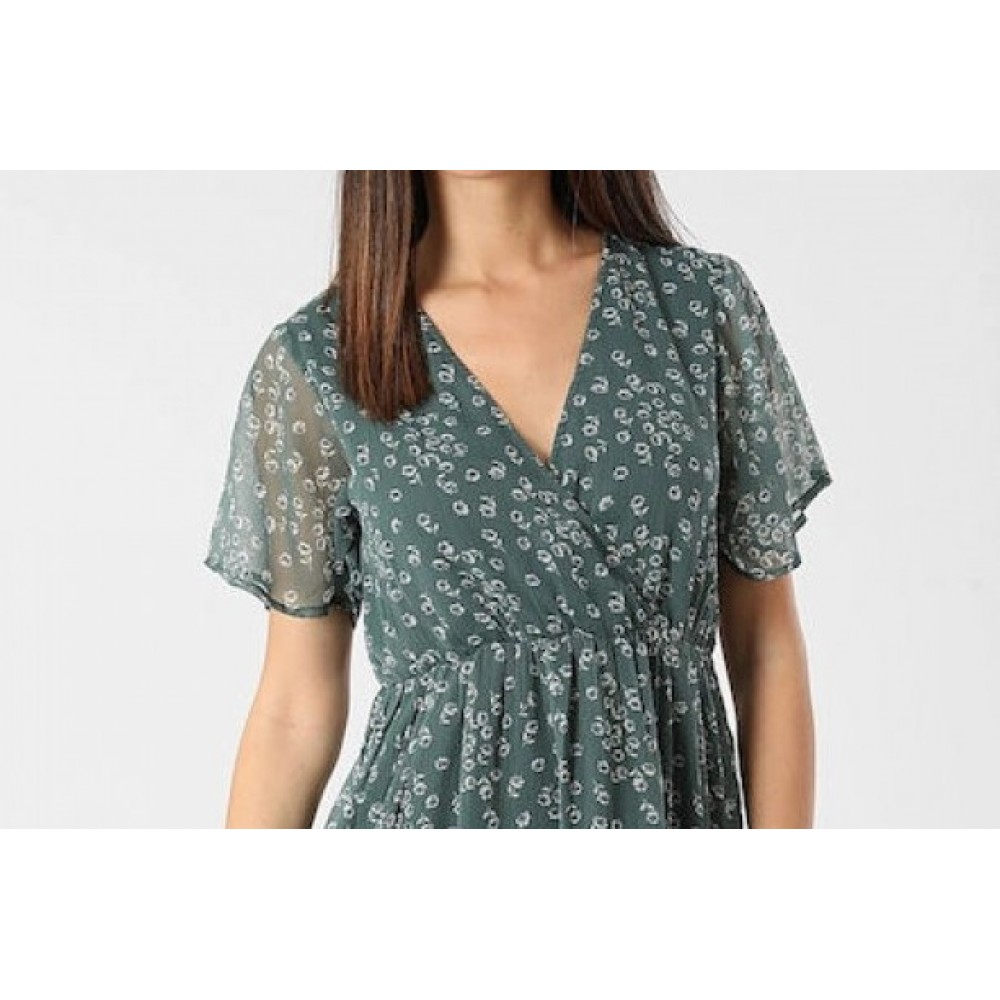 Φόρεμα Mini Κρουαζέ Woman Dress -Πράσινο- 10054794