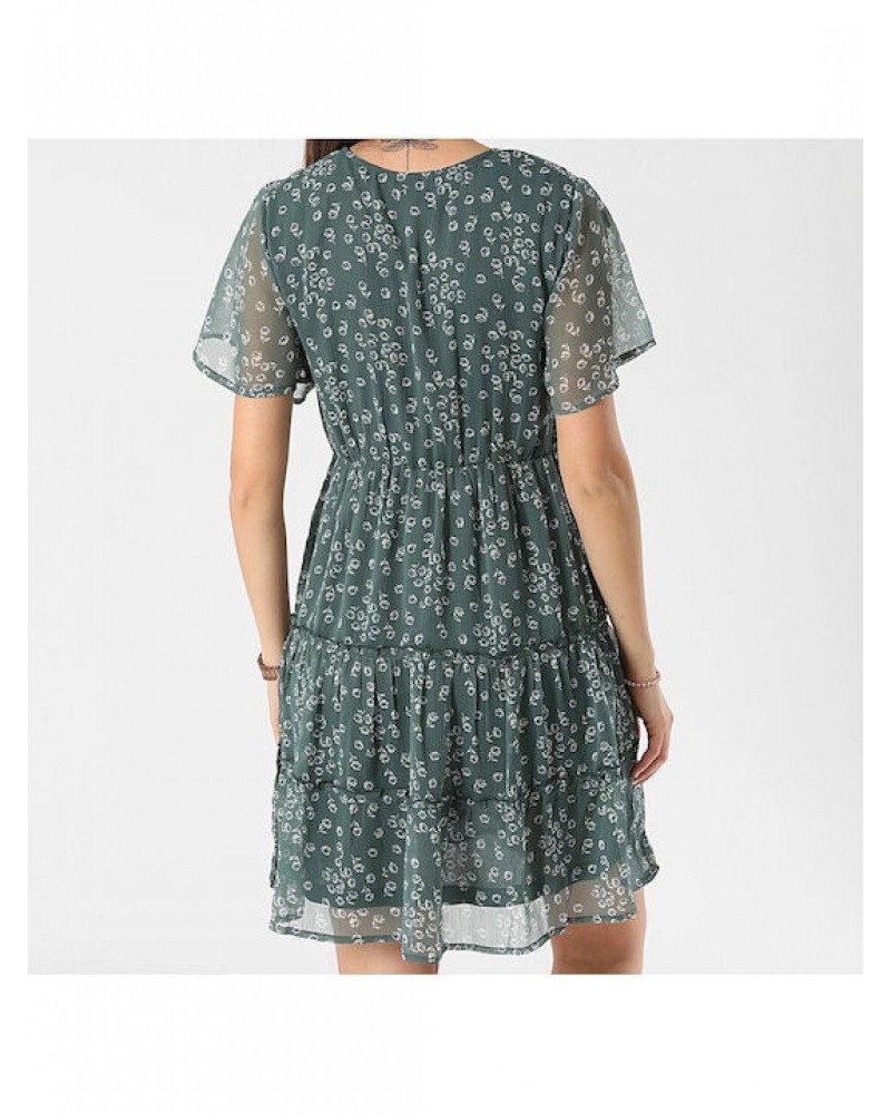 Φόρεμα Mini Κρουαζέ Woman Dress -Πράσινο- 10054794