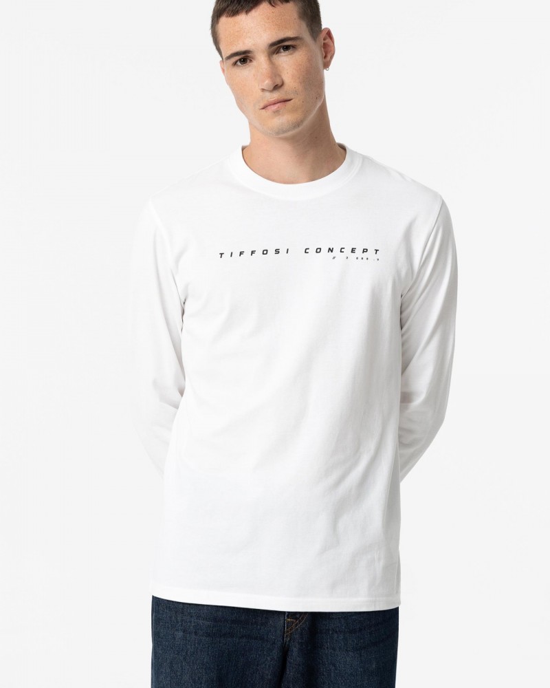 Ανδρική Μπλούζα Μακρυμάνικη T-Shirt Μακό Tiffosi -Λευκό- 10056098