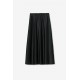 Γυναικεία Μίντι Φούστα Satins Skirt Ψηλόμεση -Μαύρο- 10057038