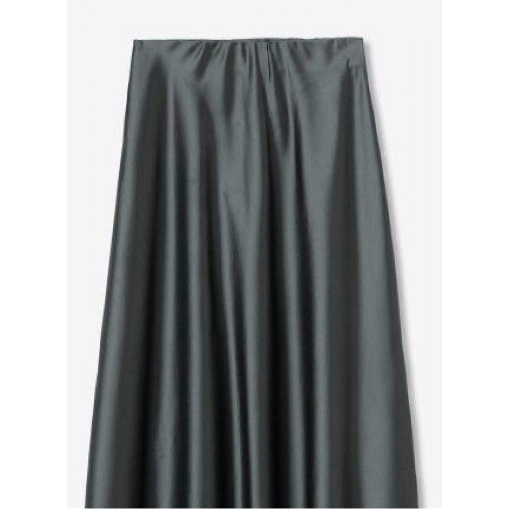 Γυναικεία Μίντι Φούστα Satins Skirt Ψηλόμεση -Patina Πράσινο- 10057038
