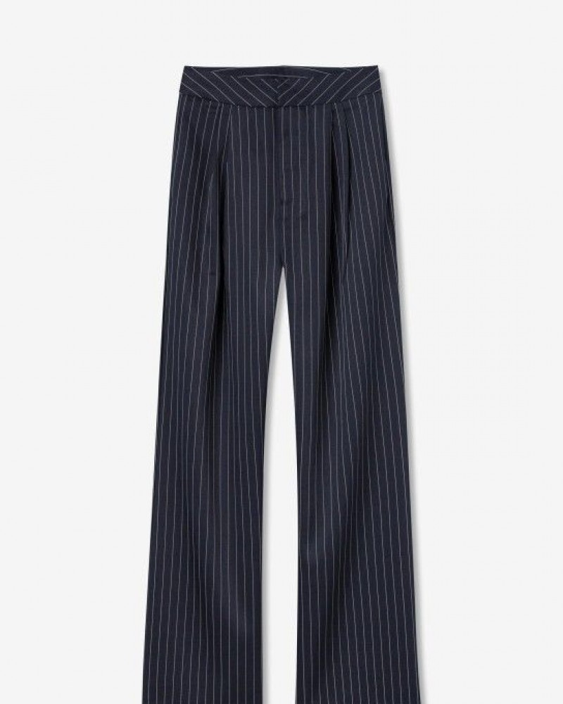 Γυναικείο Παντελόνι με Κάθετη Ρίγα -Μπλέ- 10057612