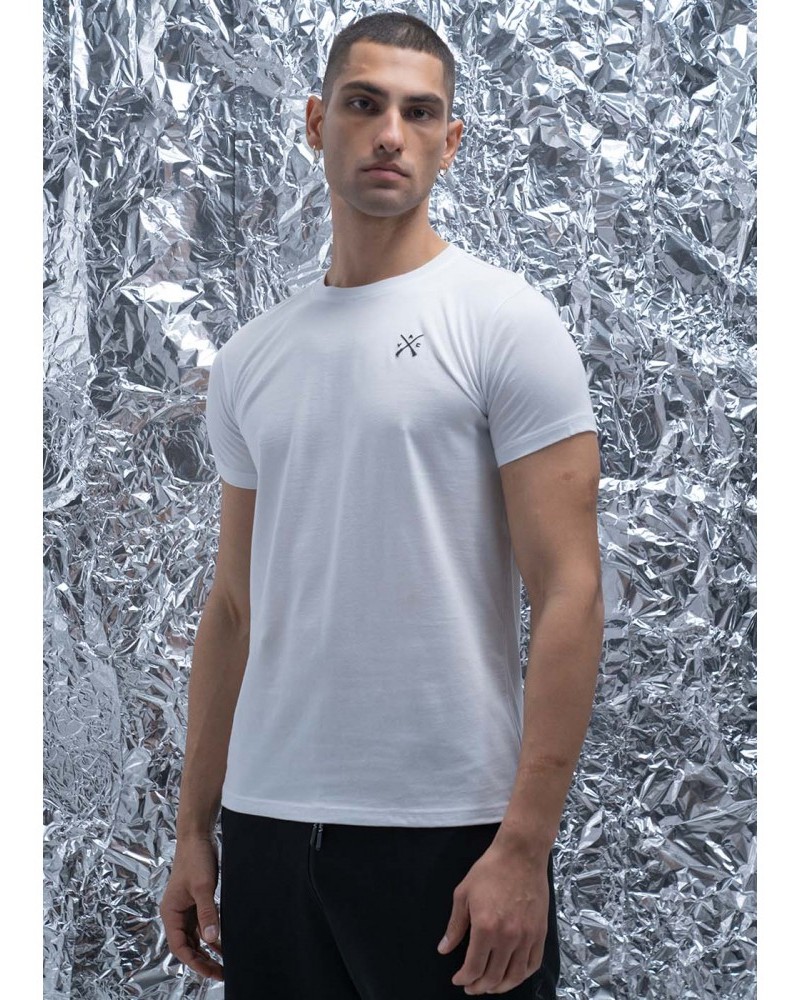 T-Shirt, Μπλούζα Με Big Logo Τύπωμα Vinyl -Λευκό- 10731-02
