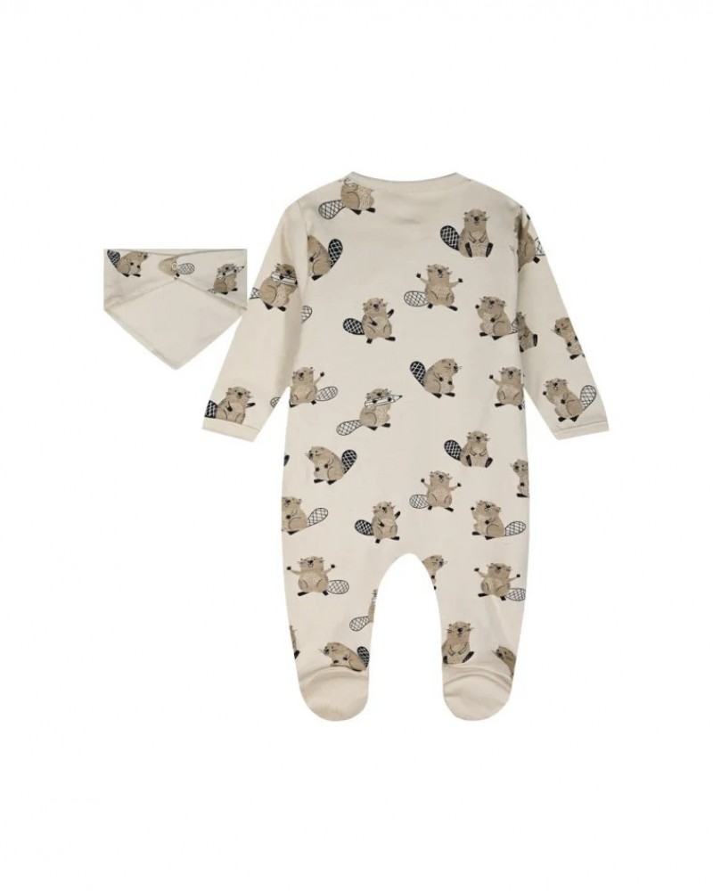 Βρεφικό Φορμάκι Ολόσωμο με Σαλιάρα Αγόρι (0-18Μ) -Βανίλια- 11-124460-9