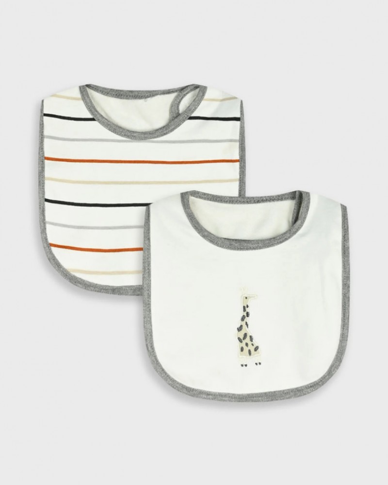 Βρεφικό Σετ 2 Τεμάχια Σαλιάρες Αγόρι -Εκρού- 