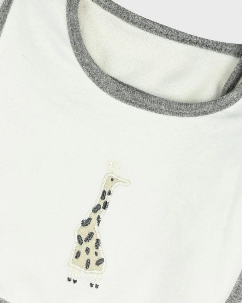 Βρεφικό Σετ 2 Τεμάχια Σαλιάρες Αγόρι -Εκρού- 