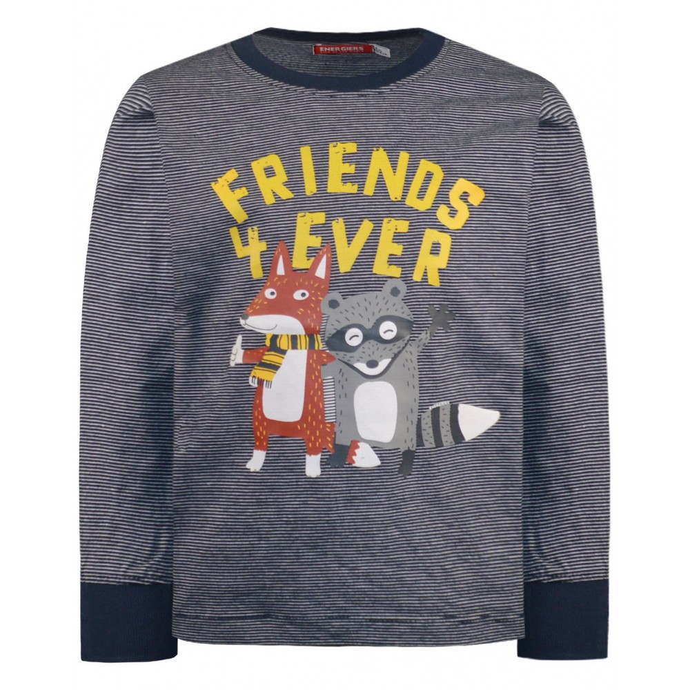 Παιδική Βαμβακερή Μπλούζα Ριγέ Με Τύπωμα "Friends 4 Ever" Αγόρι -Μαρέν- 12-122117-5 Παιδική Βαμβακερή Μπλούζα Ριγέ Με Τύπωμα "Friends 4 Ever" Αγόρι -Μαρέν- 12-122117-5
