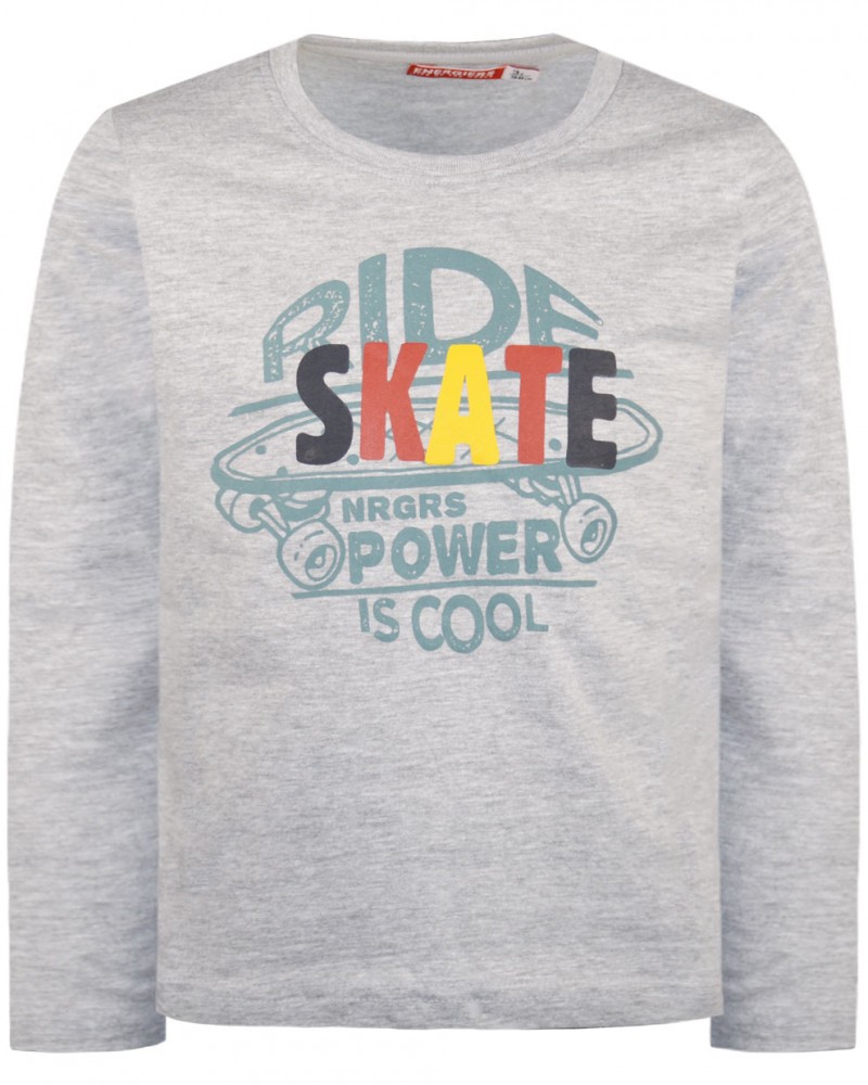 Παιδική Μακό Μπλούζα με Τύπωμα Ride Skate Power -Μελανζέ- 12-122169-5
