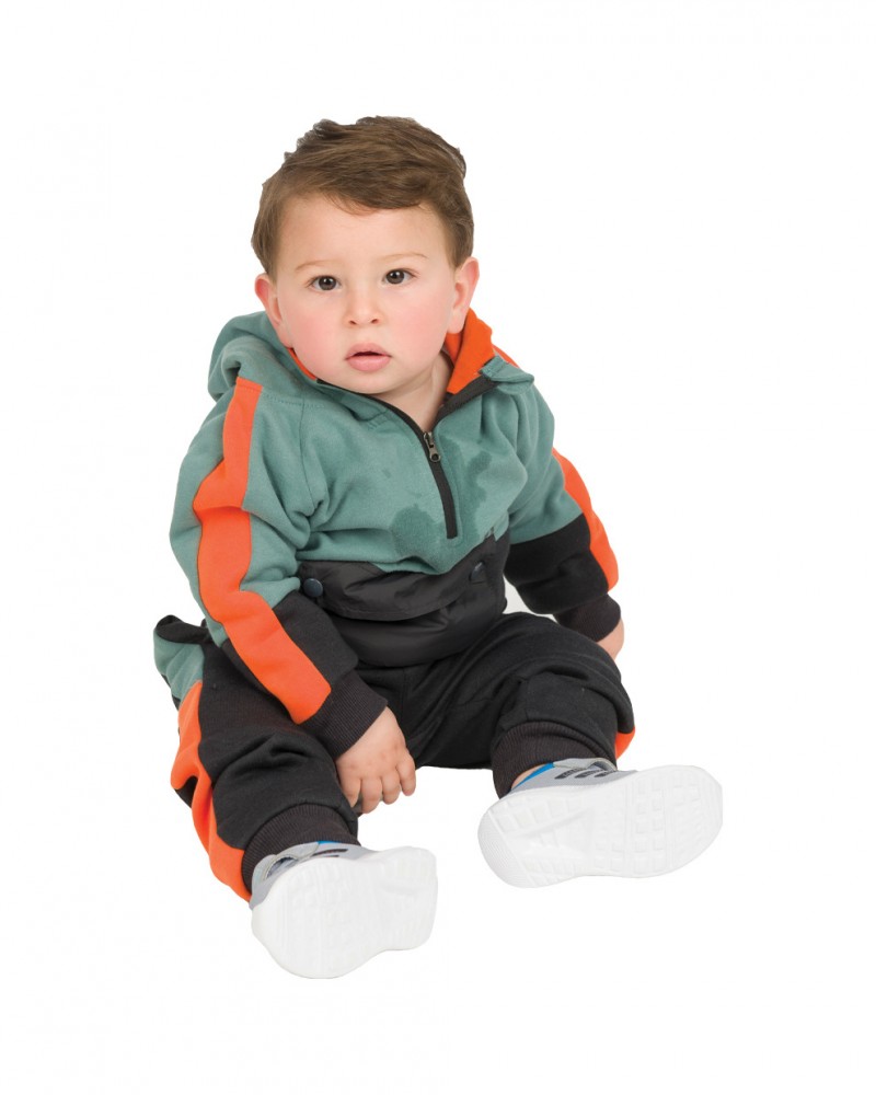 Παιδικό Casual Σετ Φούτερ Φόρμα Με Κουκούλα Just be Kind Αγόρι -Σκούρο Γκρι- 12-123135-0