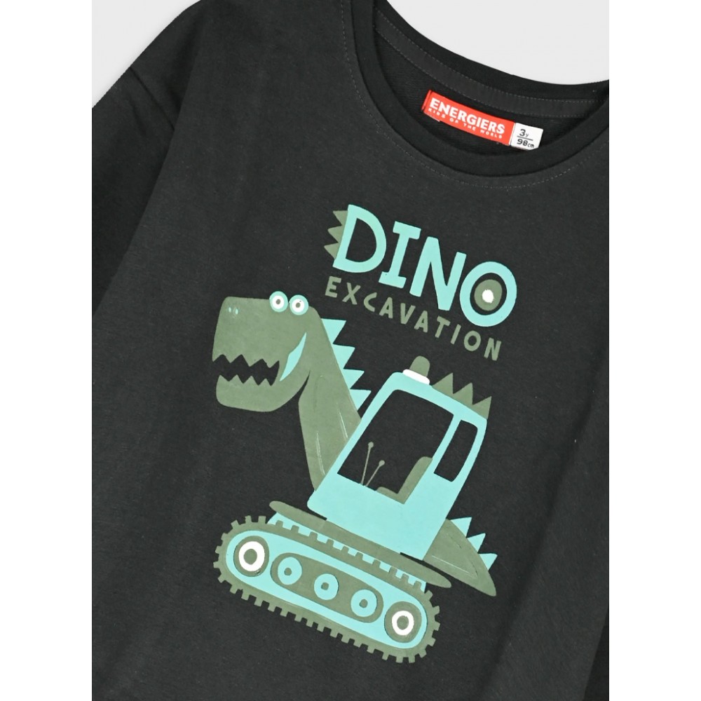 Παιδικό Σετ Φούτερ Φόρμα Εποχής Με Τύπωμα Dino Excavation για Αγόρι (2-6) -Βεραμάν- 12-126155-0