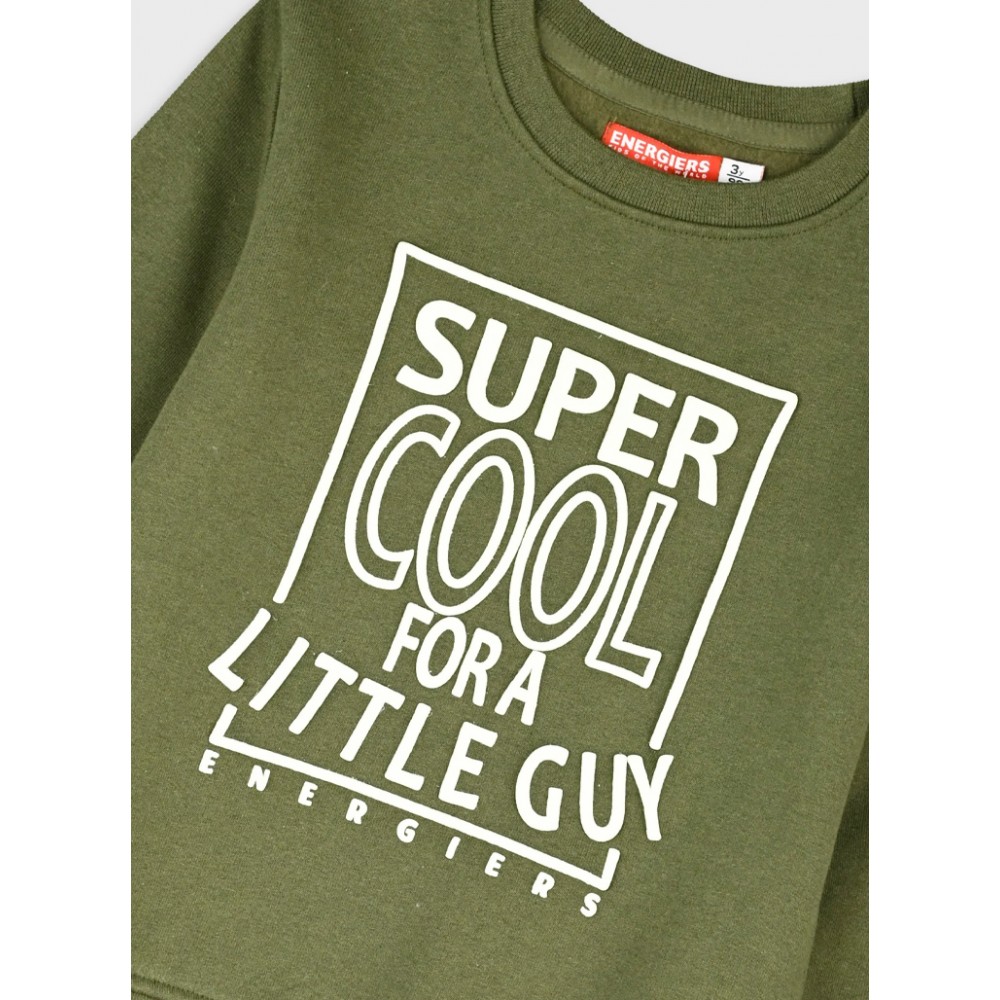 Παιδικό Σετ Φούτερ Φόρμας Με Τύπωμα Super Cool Αγόρι (2-6) -Μπλε- 