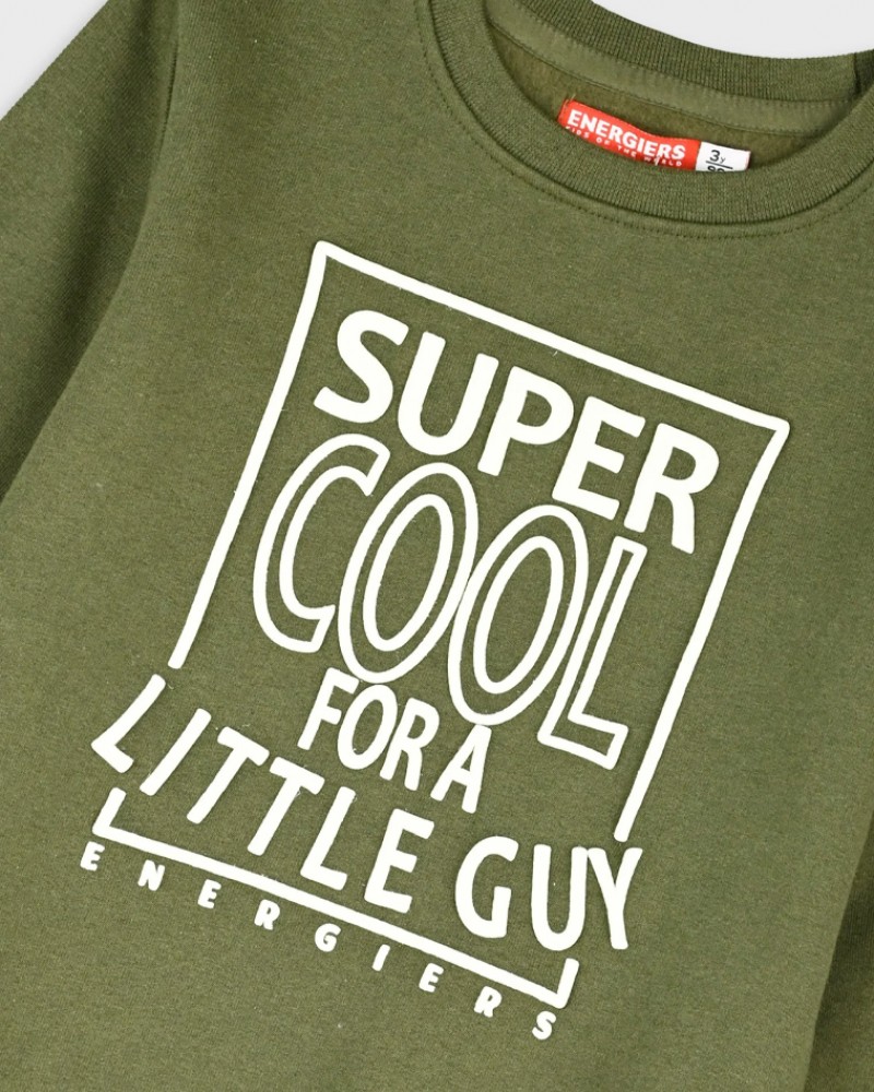 Παιδικό Σετ Φούτερ Φόρμας Με Τύπωμα Super Cool Αγόρι (2-6) -Μπλε- 