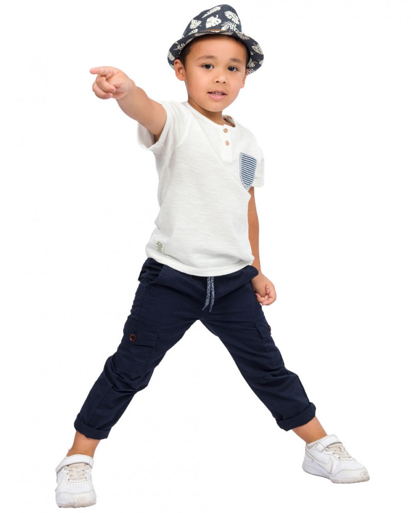 Παιδική Κοντομάνικη, Πικέ Μπλούζα –Εκρού– 12-222115-5