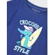 Παιδικό Σετ Μακό Μπλούζα Crocodile Style Και Βερμούδα Αγόρι (2-6) -Μπλε- 12-225190-0