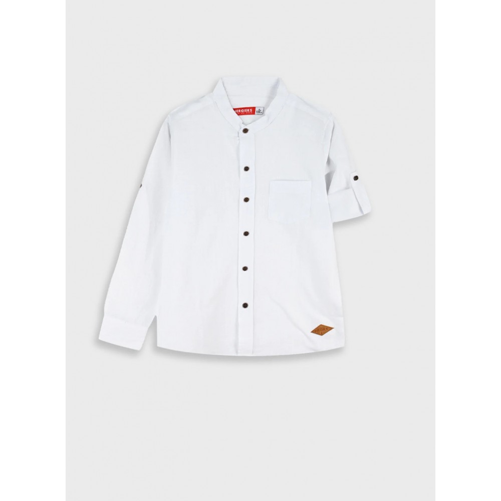 Παιδικό Πουκάμισο με Mao Γιακά Αγόρι (2-6) -Εκρού- 12-226100-4