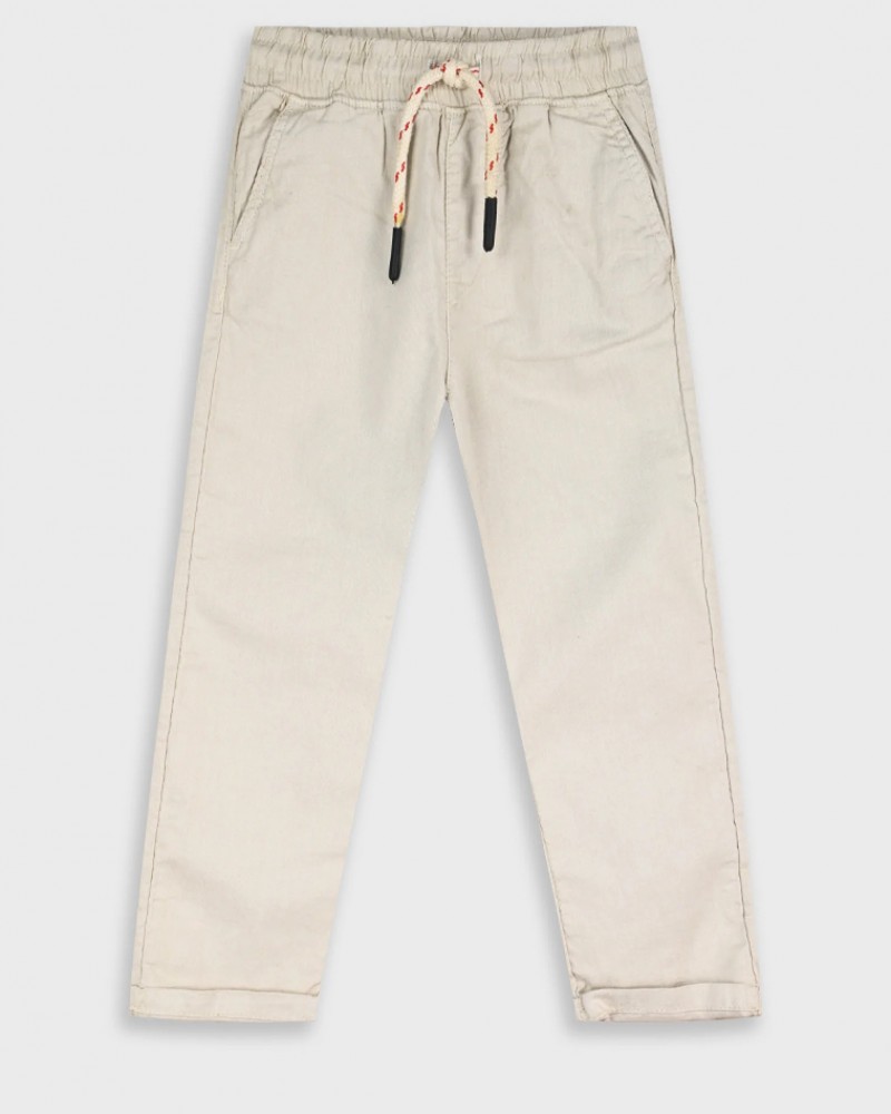 Παιδικό Παντελόνι Υφασμάτινο με Λάστιχο Αγόρι (2-6) –Βανίλια– 