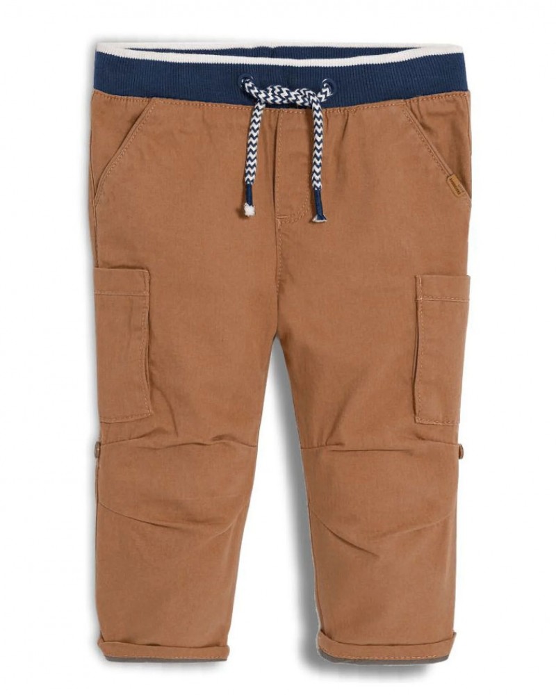 Παιδικό Παντελόνι Cargo Υφασμάτινο με Λάστιχο Αγόρι (2-6) –Σοκολατί– 
