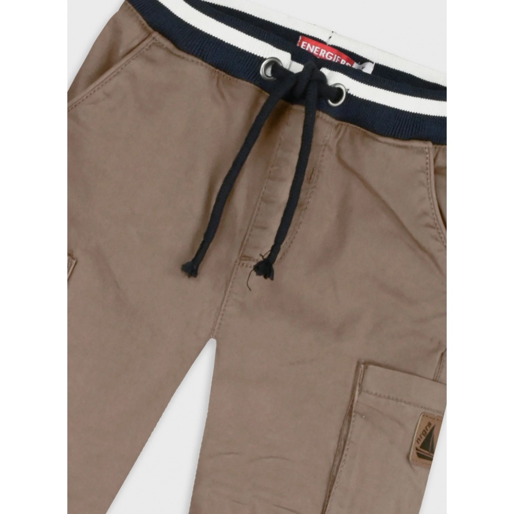 Παιδικό Παντελόνι Cargo Υφασμάτινο με Λάστιχο Αγόρι (2-6) –Σοκολατί– 