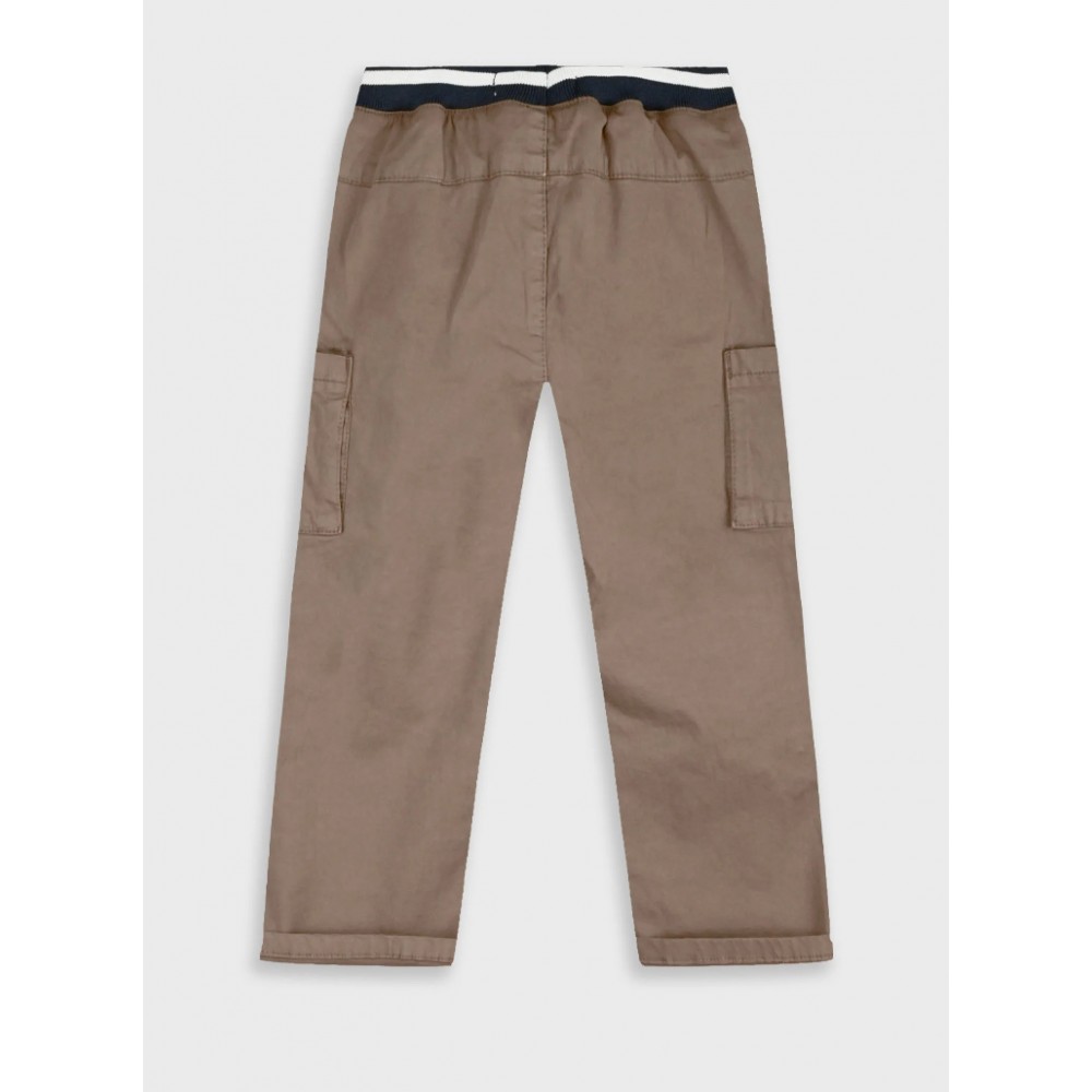 Παιδικό Παντελόνι Cargo Υφασμάτινο με Λάστιχο Αγόρι (2-6) –Σοκολατί– 12-226107-2