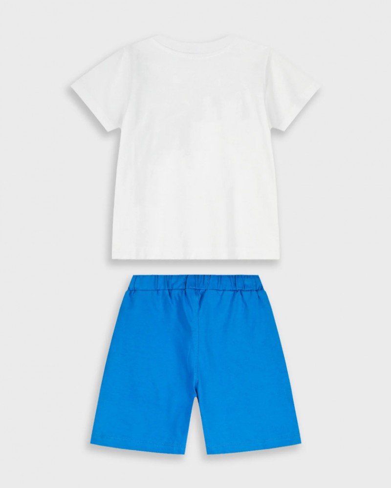 Παιδικό Σετ Μακό με Μπλούζα Just One Cool Kid και Βερμούδα Αγόρι (2-6) –Θαλασσί– 