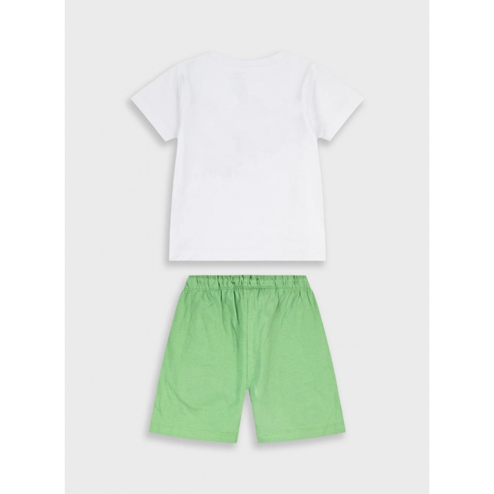 Παιδικό Σετ Μακό με Μπλούζα No Pollution και Βερμούδα Αγόρι (2-6) –Λευκό– 12-226112-0