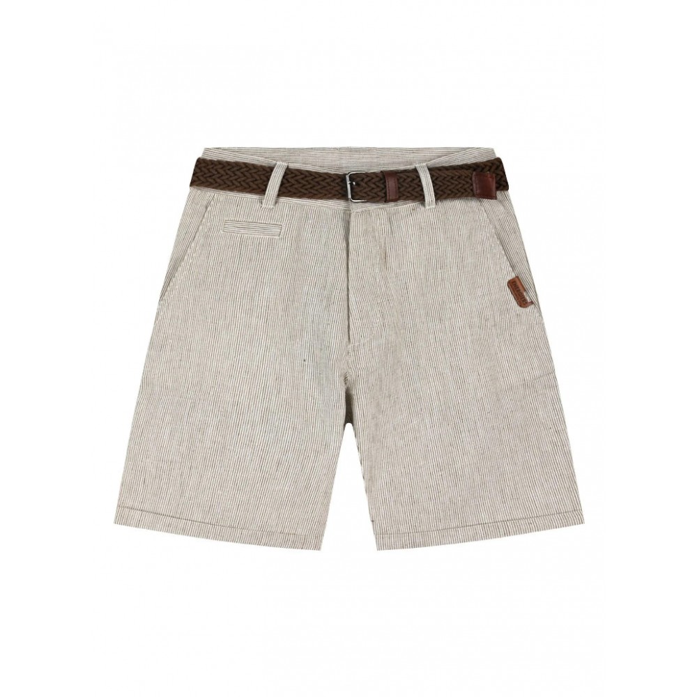 Παιδική Βερμούδα Ριγέ με Ζώνη Σοκολατί Αγόρι (2-6) –Σοκολατί– 12-226116-2
